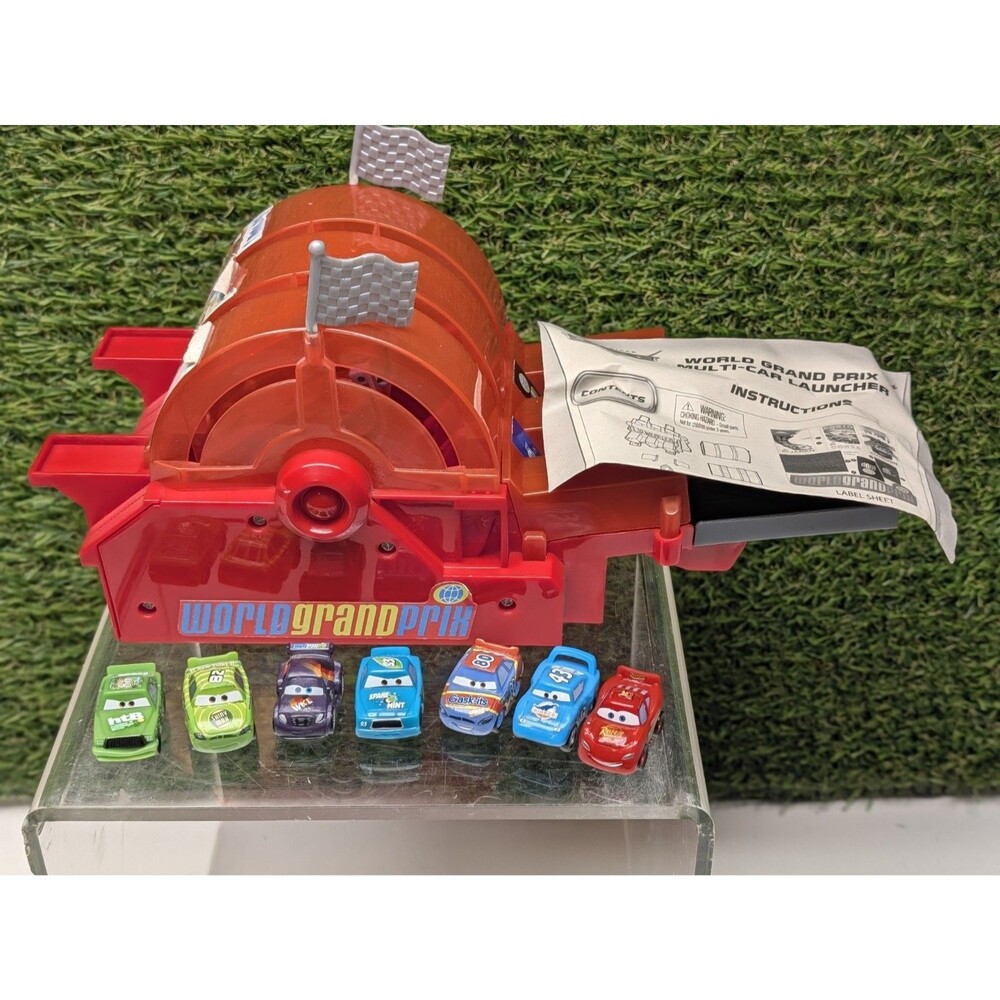 Disney CARS Micro Drifters World Grand Prix Car Launcher MATTEL PIXAR 7 Cars